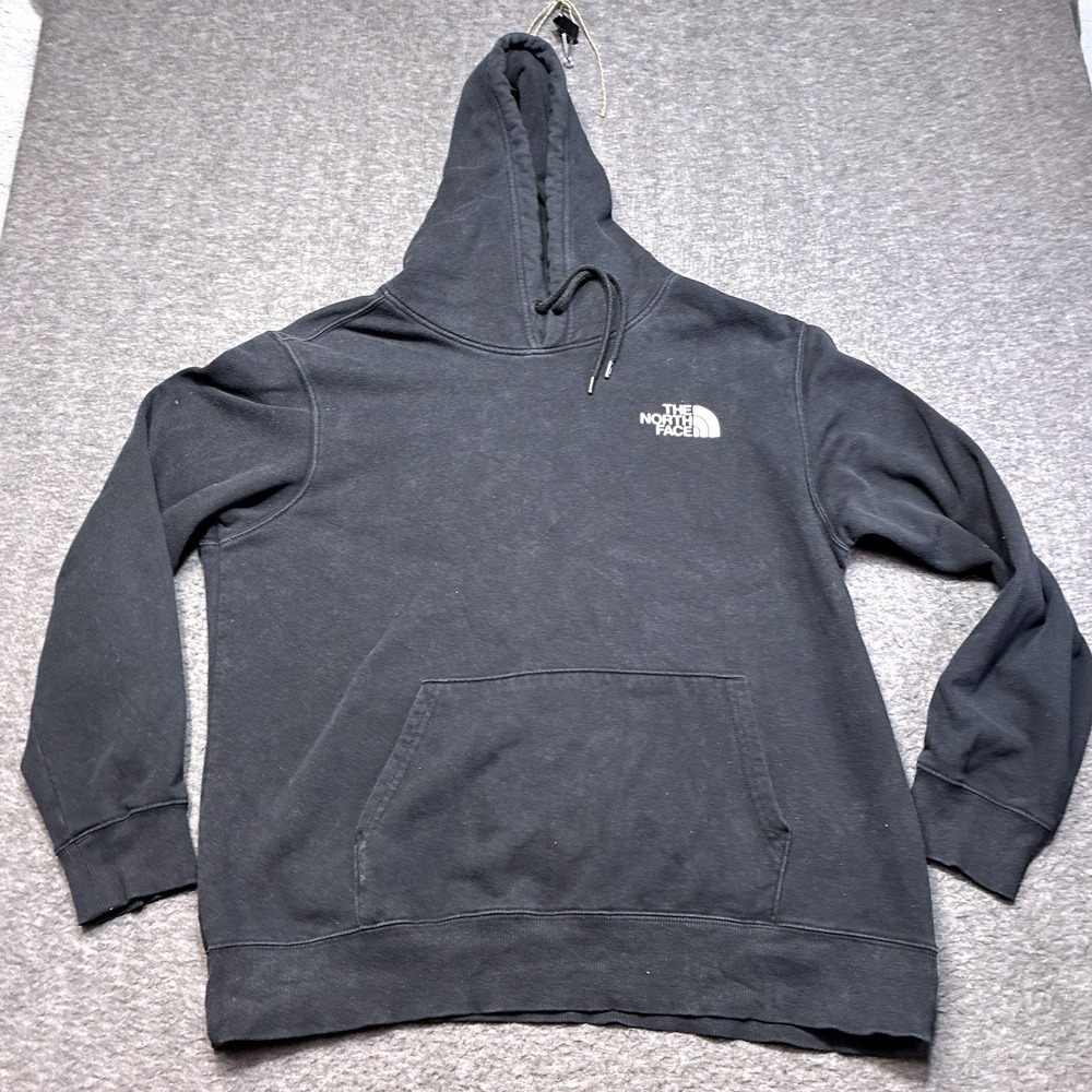 The North Face Hoodie Mens XL Black GorpCore Spellout Sweatshirt Pullover